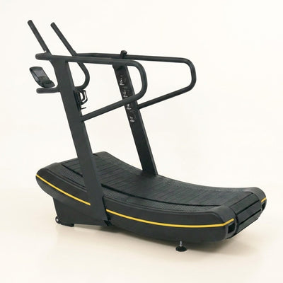 Manual Treadmill Designed for High-Intensity Training, Curved Self-Powered Deck, Digital Monitor, Compact Design