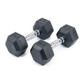 Hex Dumbbell Engineered for Serious Training, 35 lb Cast Iron, Rubber Coating, Knurled Steel Handle