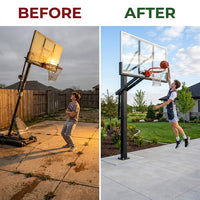 Northline Athletics ApexCourt Pro 72 In-Ground Basketball System — Before & After
