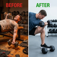 TitanForge Elite Hex 35LB Dumbbell — Before & After