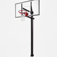 In-Ground Basketball System Built for Regulation Play, 72" Tempered Glass Backboard, Breakaway Rim