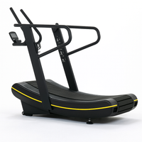 Manual Treadmill Designed for High-Intensity Training, Curved Self-Powered Deck, Digital Monitor, Compact Design