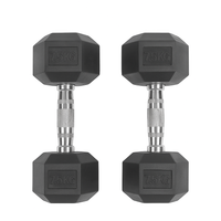 Hex Dumbbell Engineered for Serious Training, 35 lb Cast Iron, Rubber Coating, Knurled Steel Handle