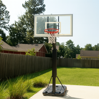 In-Ground Basketball System Built for Regulation Play, 72" Tempered Glass Backboard, Breakaway Rim