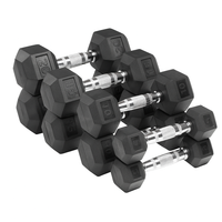 Hex Dumbbell Engineered for Serious Training, 35 lb Cast Iron, Rubber Coating, Knurled Steel Handle
